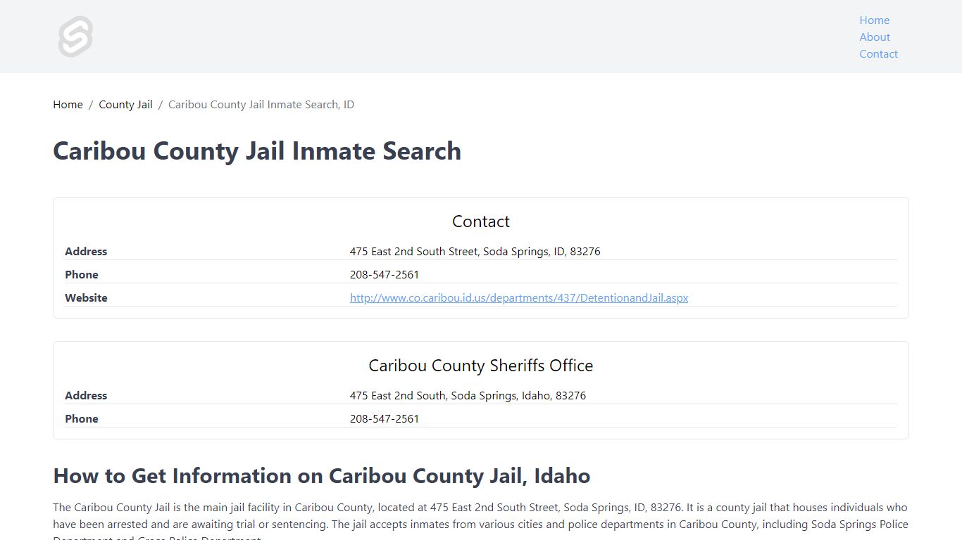 Caribou County Jail Inmate Search, ID - idaho.marfachamber.org